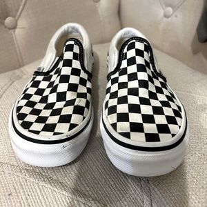 Black and White Checkered Vans little Boys